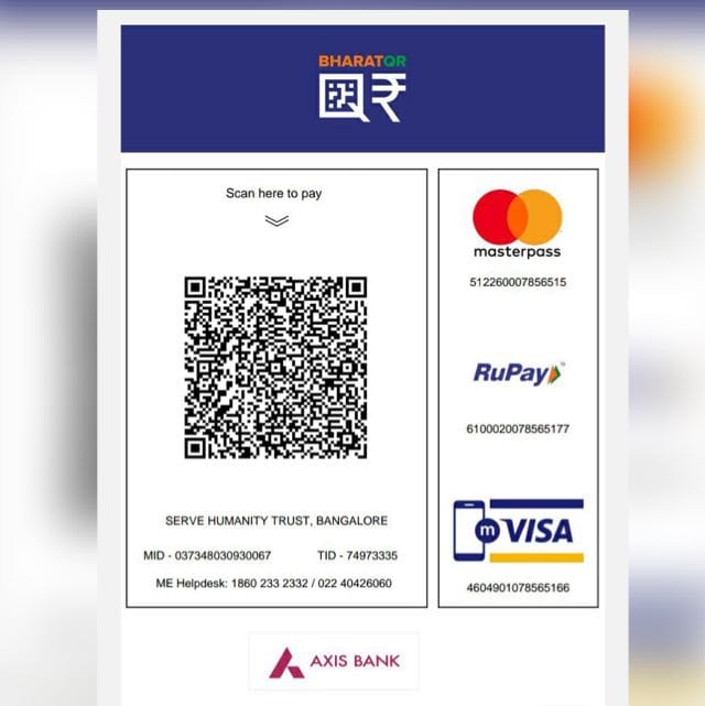 Donate through QR code and payment options
